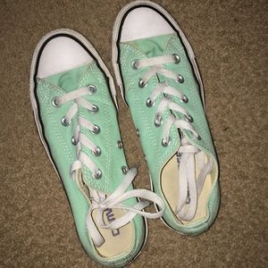 Mint green converse lowcut